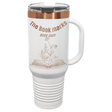 Polar Camel 40 oz. White/Rose Gold Travel Mug with Handle & Straw