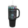 Polar Camel 40 oz. Black/Prism Travel Mug with Handle & Straw