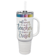 Polar Camel 40 oz. White/Prism Travel Mug with Handle & Straw