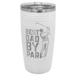 Polar Camel 20 oz. White Golf Tumbler - Smooth Center with Dimples and Slider Lid