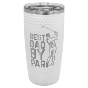 Polar Camel 20 oz. White Golf Tumbler - Smooth Center with Dimples and Slider Lid
