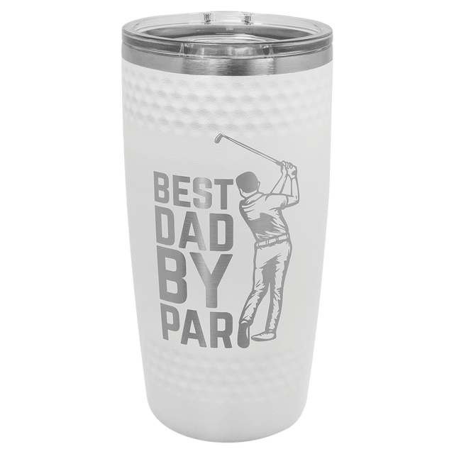 Polar Camel 20 oz. White Golf Tumbler - Smooth Center with Dimples and Slider Lid
