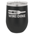 Polar Camel 12 oz. Black Vacuum Insulated Stemless Wine Tumbler with Lid