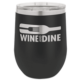 Polar Camel 12 oz. Black Vacuum Insulated Stemless Wine Tumbler with Lid
