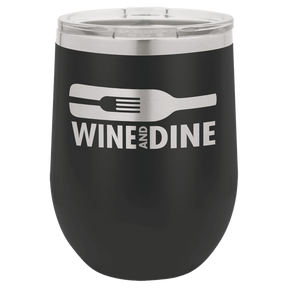 Polar Camel 12 oz. Black Vacuum Insulated Stemless Wine Tumbler with Lid