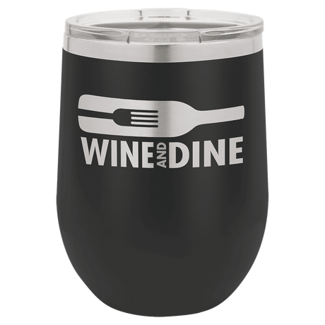 Polar Camel 12 oz. Black Vacuum Insulated Stemless Wine Tumbler with Lid