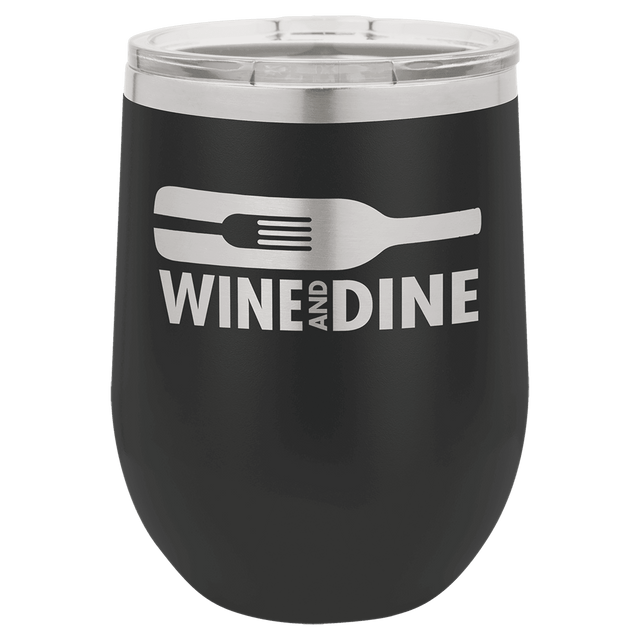 Polar Camel 12 oz. Black Vacuum Insulated Stemless Wine Tumbler with Lid
