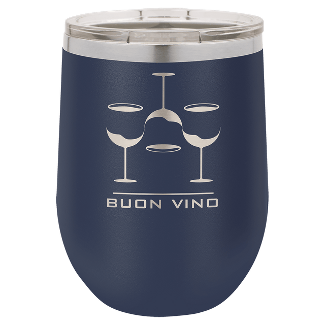 Polar Camel 12 oz. Navy Blue Vacuum Insulated Stemless Wine Tumbler with Lid