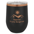 Polar Camel 12 oz. Black/Rose Gold Stemless Wine Tumbler