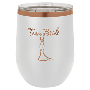 Polar Camel 12 oz. White/Rose Gold Stemless Wine Tumbler