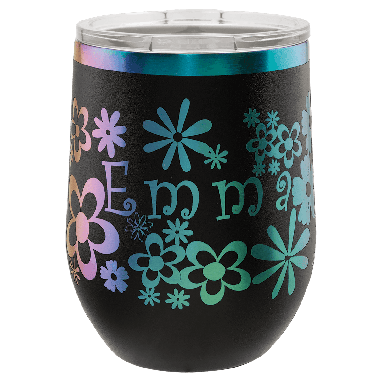 Polar Camel 12 oz. Black/Prism Stemless Wine Tumbler