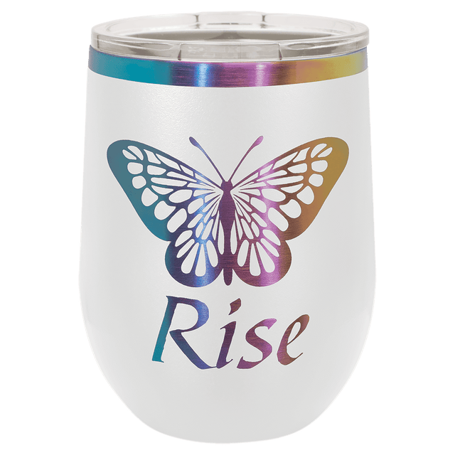 Polar Camel 12 oz. White/Prism Stemless Wine Tumbler