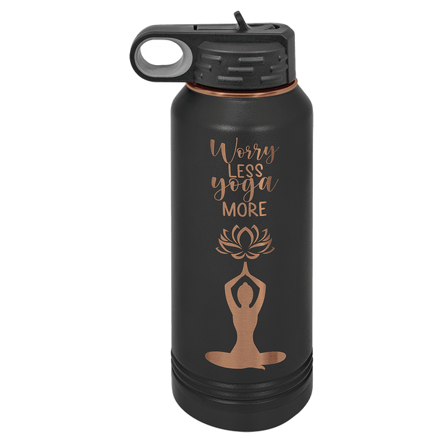 Polar Camel 32 oz. Black/Rose Gold Water Bottle