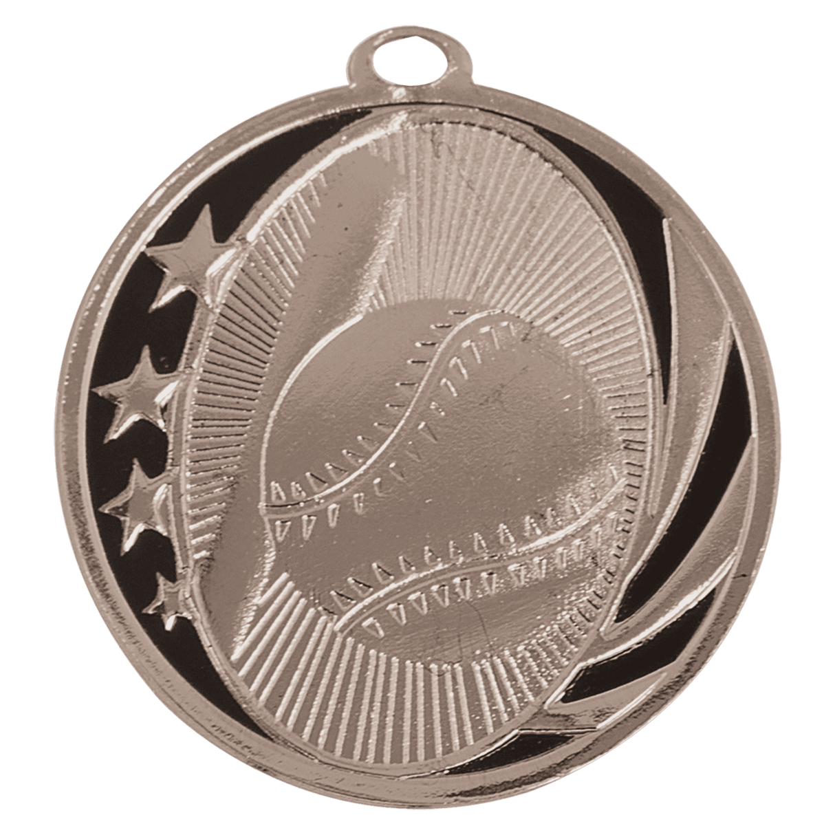 Bright Silver 2" Baseball/Softball Laserable MidNite Star Medal