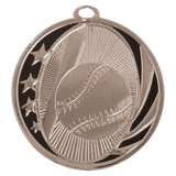 Bright Silver 2" Baseball/Softball Laserable MidNite Star Medal