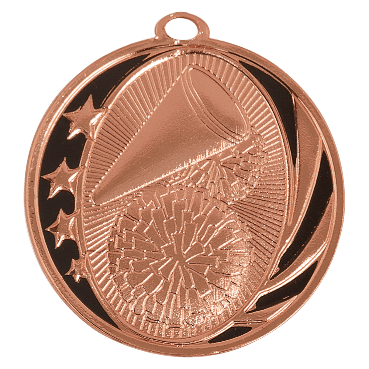 Bright Bronze 2" Cheer Laserable MidNite Star Medal