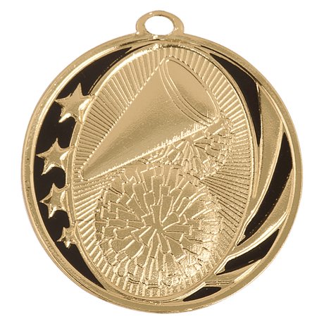 Bright Gold 2" Cheer Laserable MidNite Star Medal