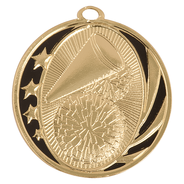 Bright Gold 2" Cheer Laserable MidNite Star Medal