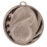 Bright Silver 2" Cheer Laserable MidNite Star Medal