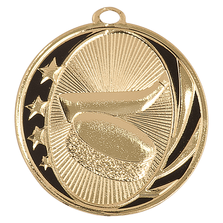 Bright Gold 2" Hockey Laserable MidNite Star Medal