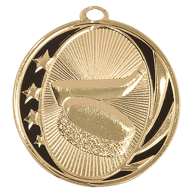 Bright Gold 2" Hockey Laserable MidNite Star Medal