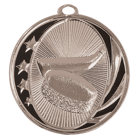 Bright Silver 2" Hockey Laserable MidNite Star Medal