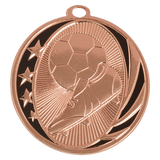 Bright Bronze 2" Soccer Laserable MidNite Star Medal