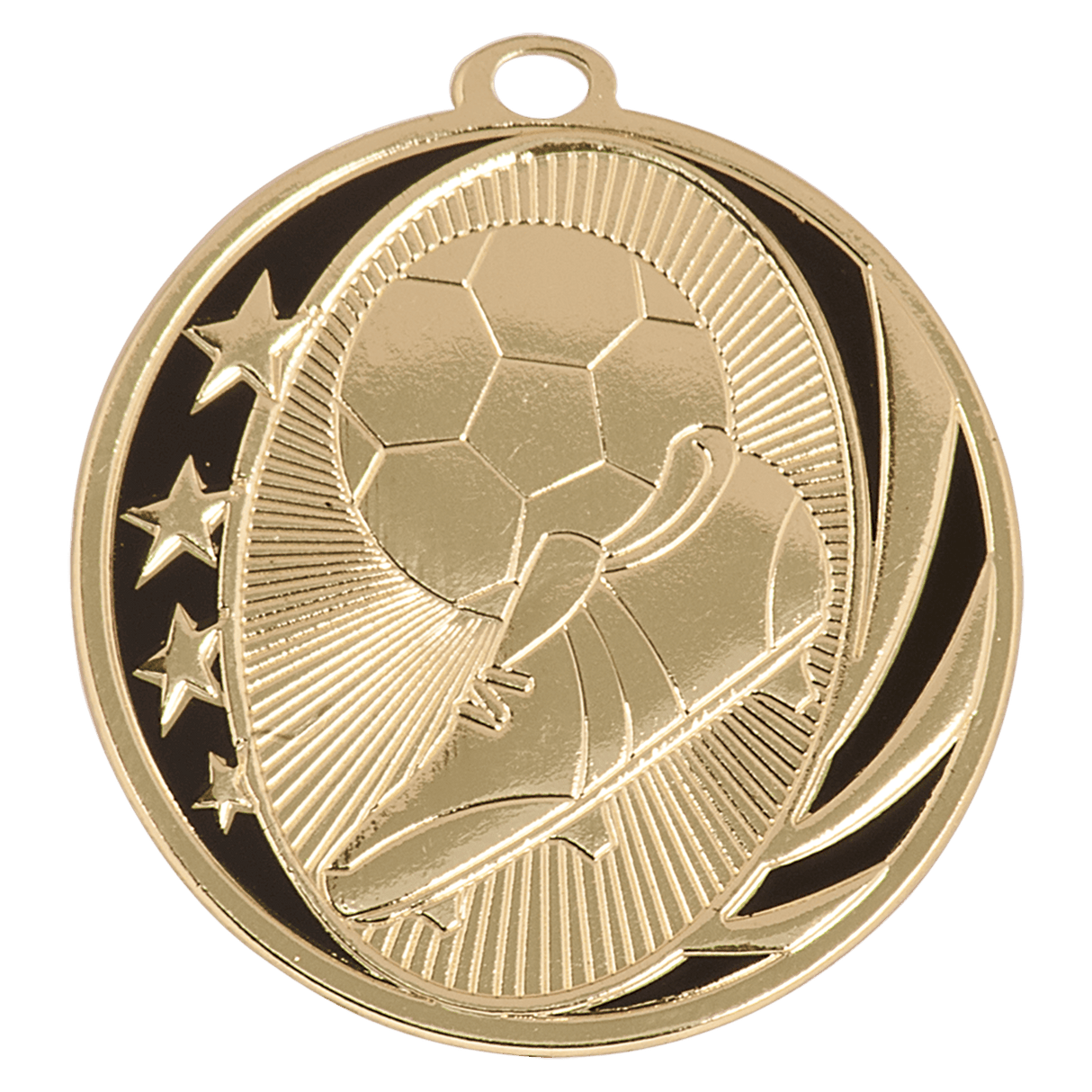 Bright Gold 2" Soccer Laserable MidNite Star Medal