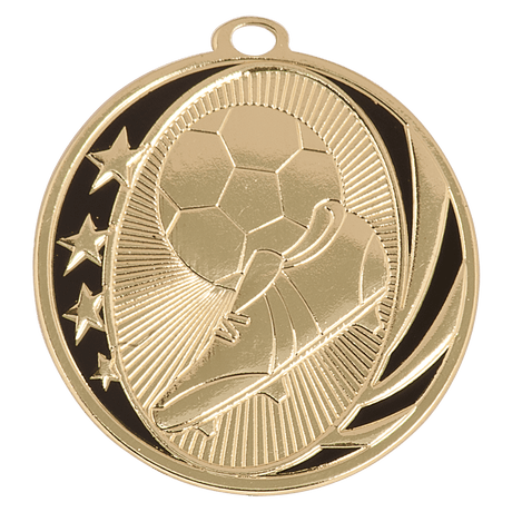 Bright Gold 2" Soccer Laserable MidNite Star Medal