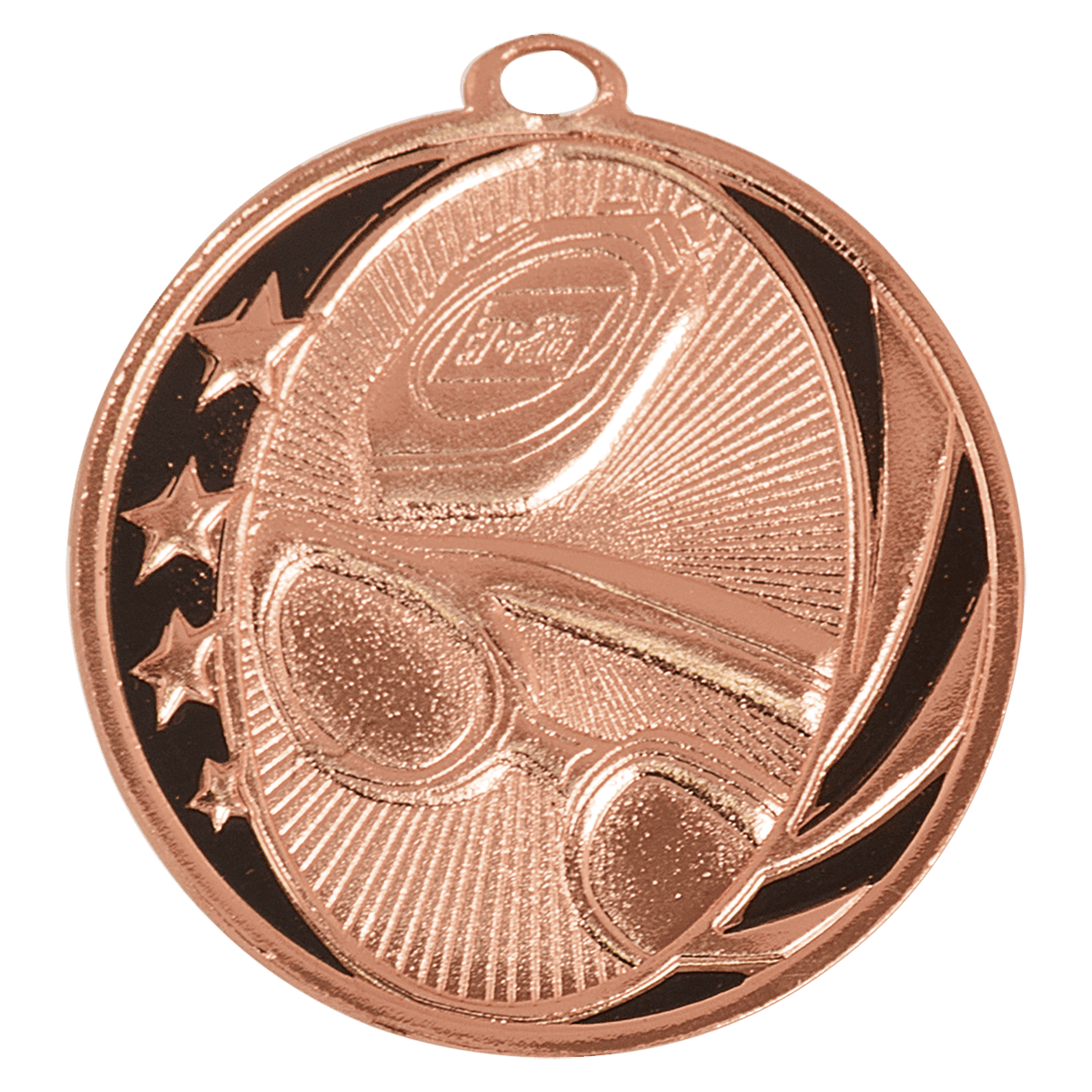 Bright Bronze 2" Swimming Laserable MidNite Star Medal