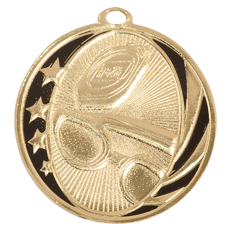 Bright Gold 2" Swimming Laserable MidNite Star Medal