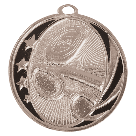 Bright Silver 2" Swimming Laserable MidNite Star Medal