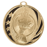 Bright Gold 2" Torch Laserable MidNite Star Medal