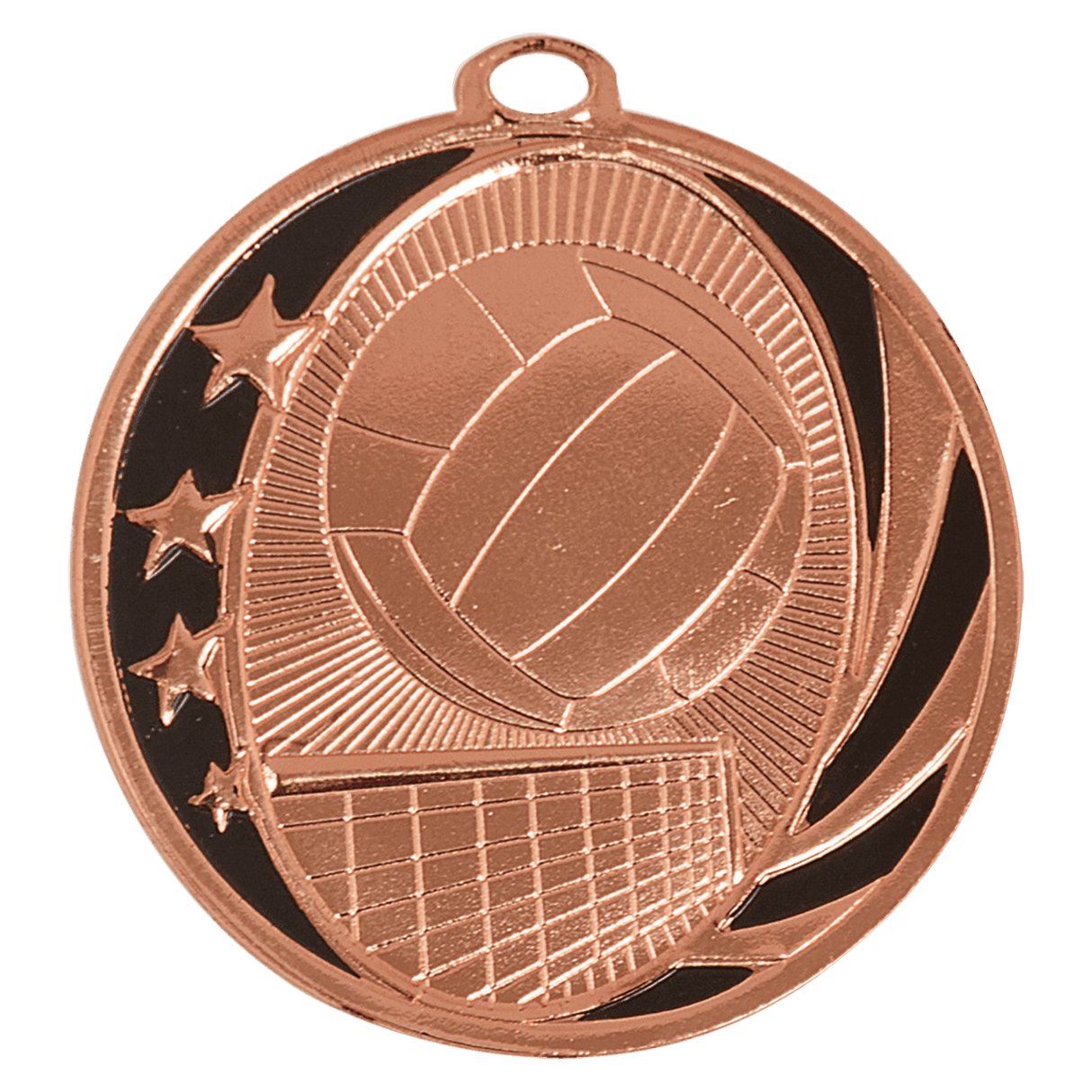 2" Volleyball Laserable MidNite Star Medal