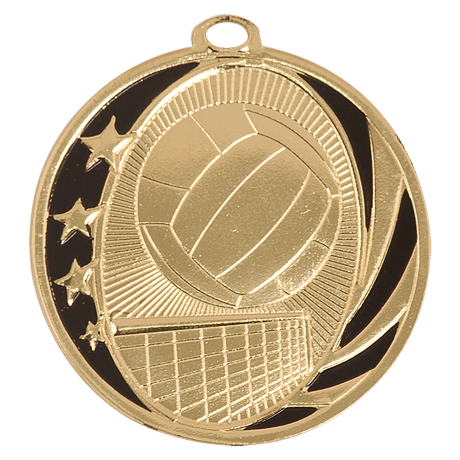 Bright Gold 2" Volleyball Laserable MidNite Star Medal