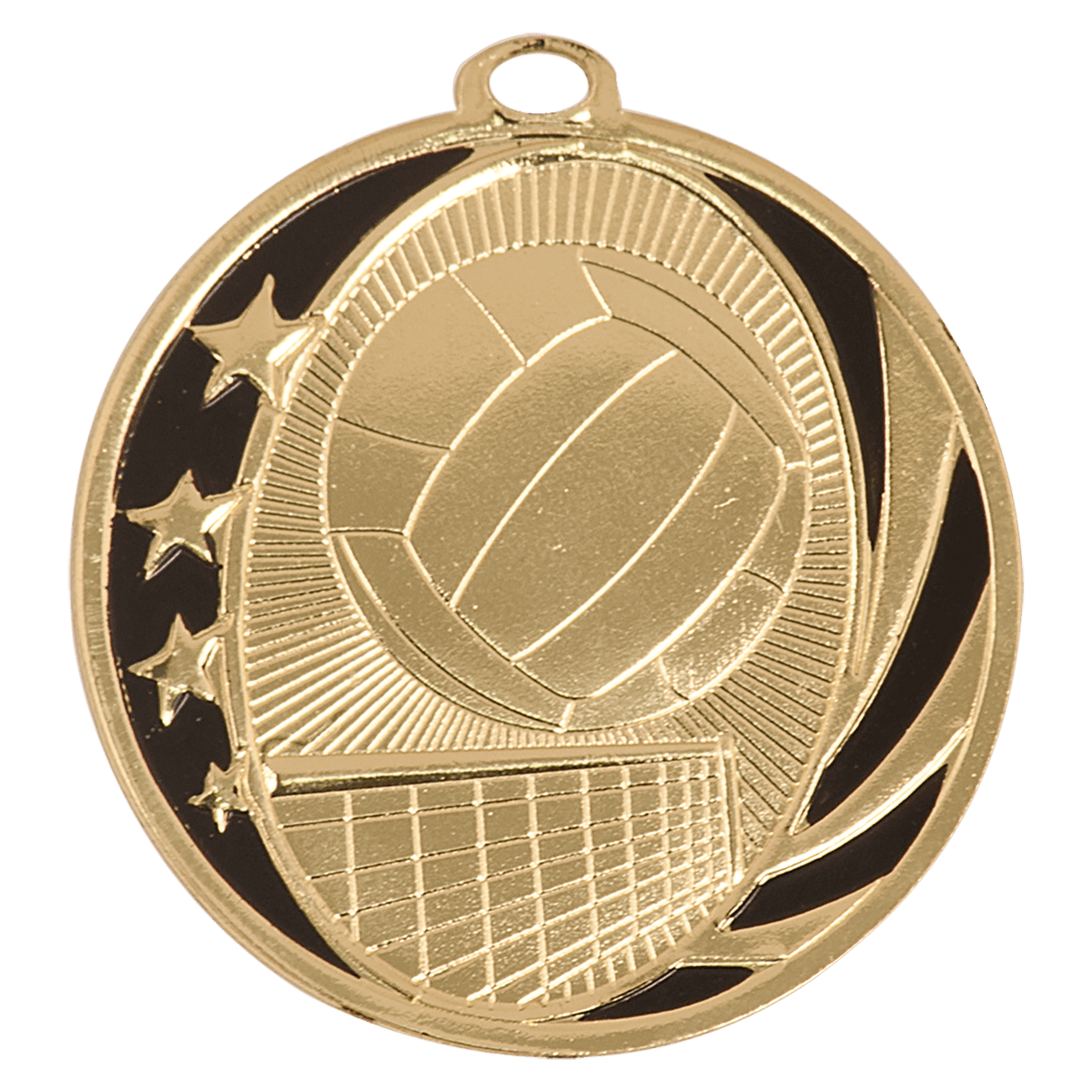 2" Volleyball Laserable MidNite Star Medal