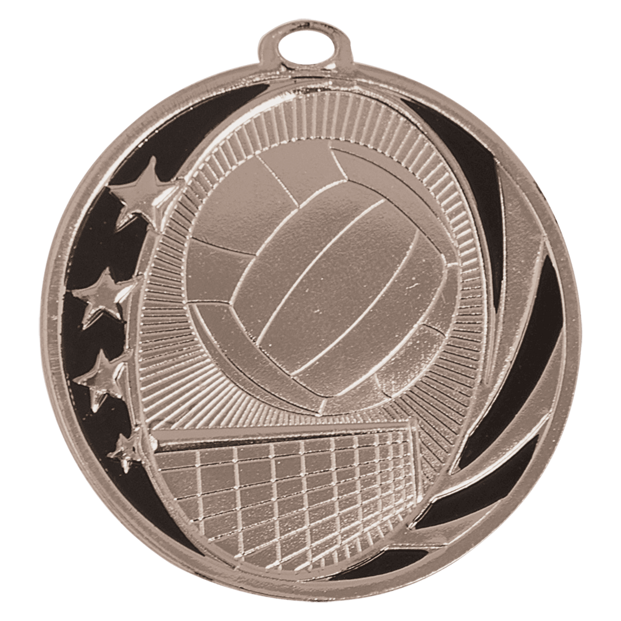 2" Volleyball Laserable MidNite Star Medal
