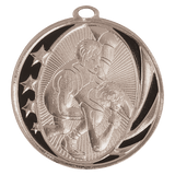 Bright Silver 2" Wrestling Laserable MidNite Star Medal