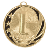 2" Bright Gold 1st Place Laserable MidNite Star Medal