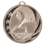 2" Bright Silver 2nd Place Laserable MidNite Star Medal