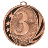 2" Bright Bronze 3rd Place Laserable MidNite Star Medal