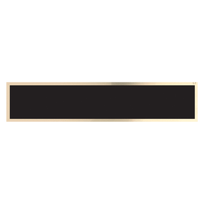 9 1/2" x 1 3/4" Black/Gold Brass Plate for 10 1/2" Desk Wedges