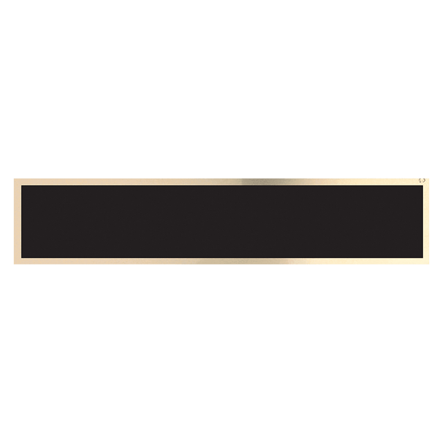 9 1/2" x 1 3/4" Black/Gold Brass Plate for 10 1/2" Desk Wedges