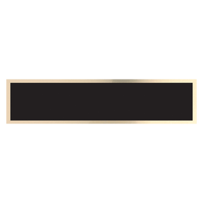 7 1/2" x 1 3/4" Black/Gold Brass Plate for 8 1/2" Desk Wedges