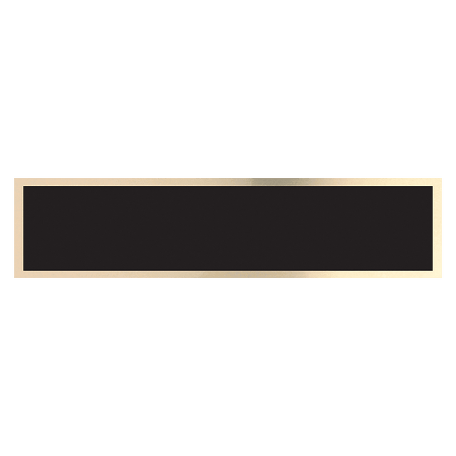 7 1/2" x 1 3/4" Black/Gold Brass Plate for 8 1/2" Desk Wedges