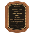 9" x 12" Coventry Series American Walnut Plaque with Gold Border Laserable Black Brass Plate