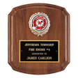 7" x 8" American Walnut Plaque with Gold Border Black Laserable Brass Plate and 2" Insert Holder- Witney Series (2" Inserts Sold Separately)