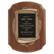 11" x 15" American Walnut Notch Corner Plaque w/Antique Bronze Scroll & Black Brass Plate