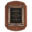 11" x 15" American Walnut Notch Corner Plaque w/Antique Bronze Frame/Black Brass Plate