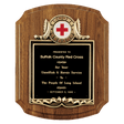 American Walnut Plaque with Gold Border Decorative Frame with 2" Insert Holder, Laserable Black Brass Plate - Witney Series (Inserts Sold Separately)